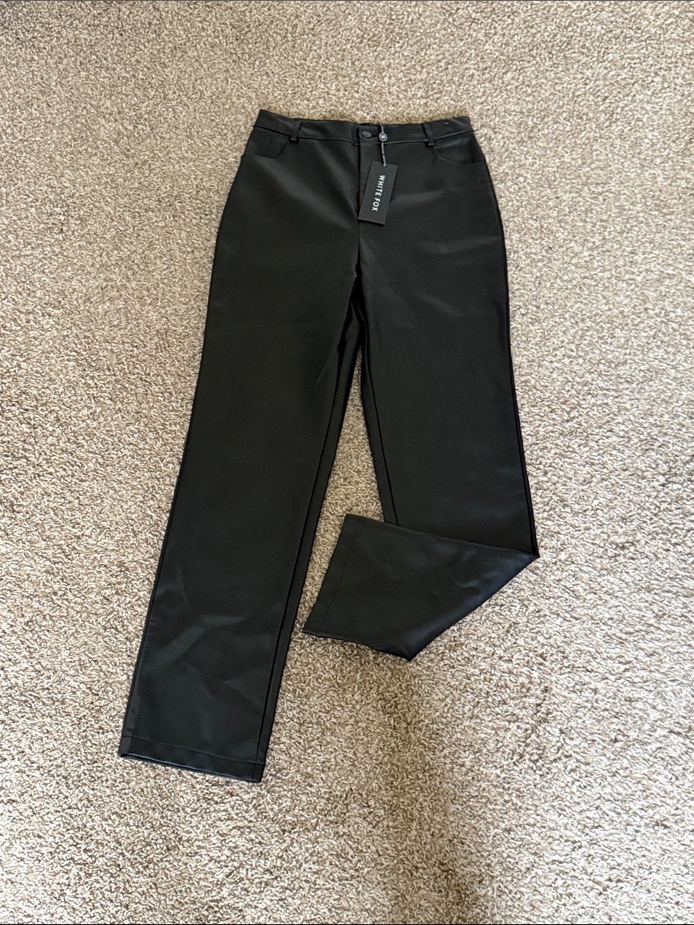 NWT White Fox Boutique You’ve Got It Faux Leather Black Straight Leg Pants